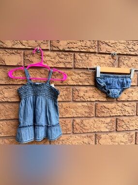 Joe Fresh Chambray Smocked Dress &‎ Bloomers